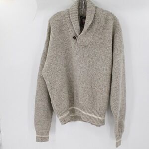 Vtg Alps Sweater Mens XL Rugged Outdoors Shawl Neck Long Sleeve Pullover tweed